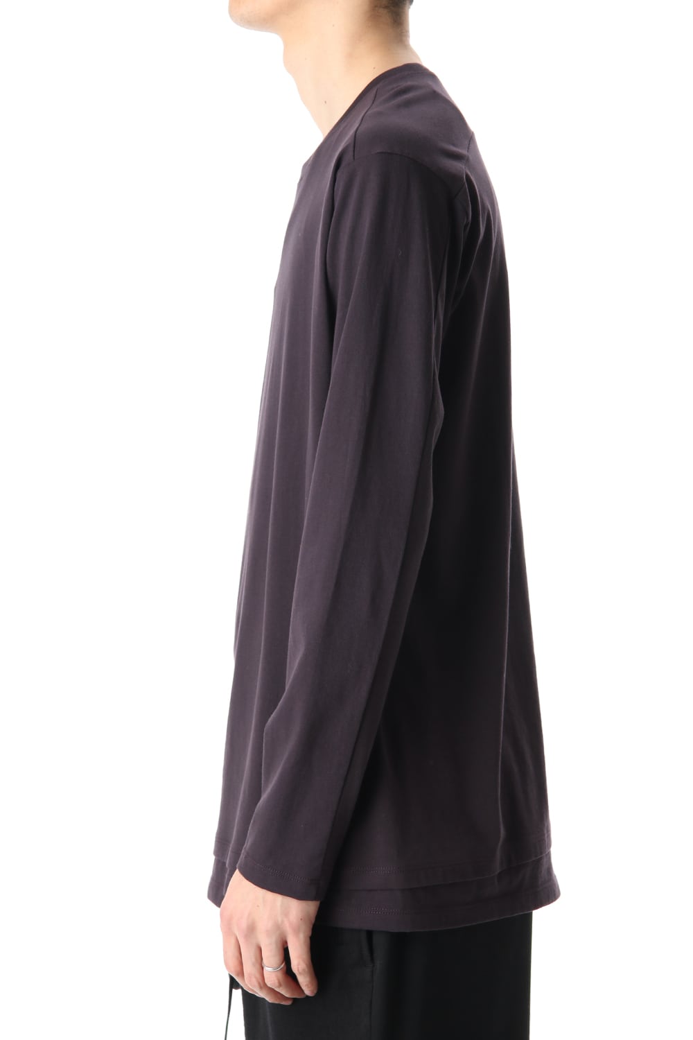 Hem Layered Long Sleeve T-Shirts Purple