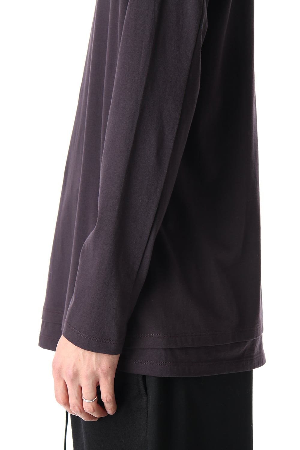 Hem Layered Long Sleeve T-Shirts Purple
