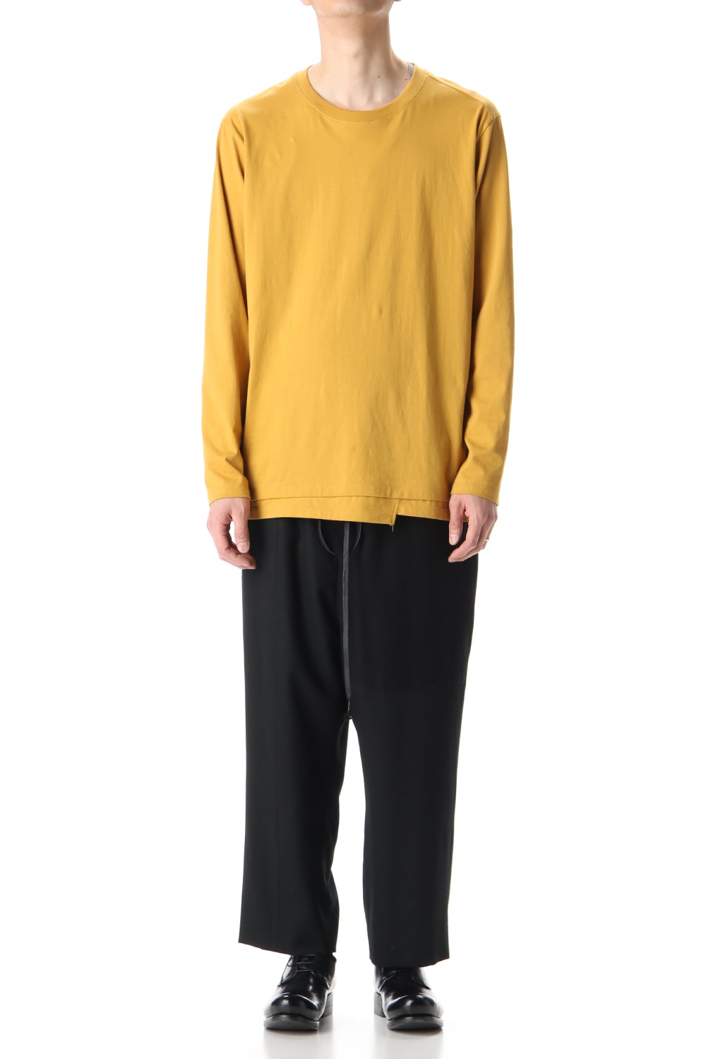 Hem Layered Long Sleeve T-Shirts Mustard