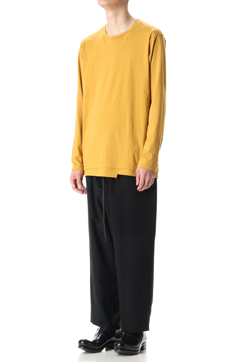 Hem Layered Long Sleeve T-Shirts Mustard