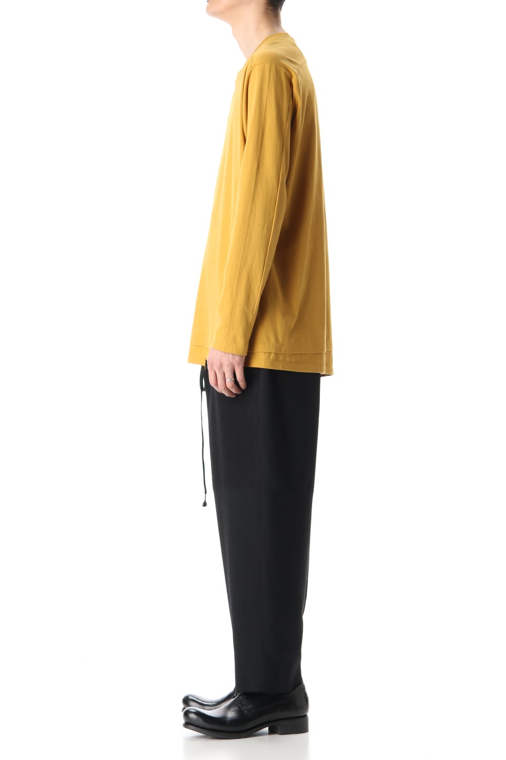 Hem Layered Long Sleeve T-Shirts Mustard