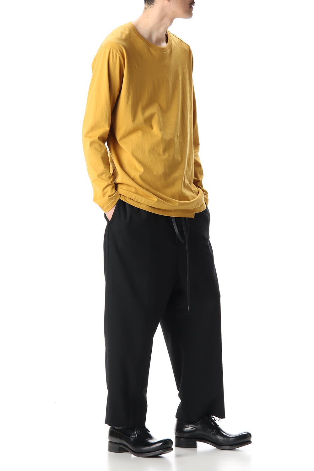 Hem Layered Long Sleeve T-Shirts Mustard