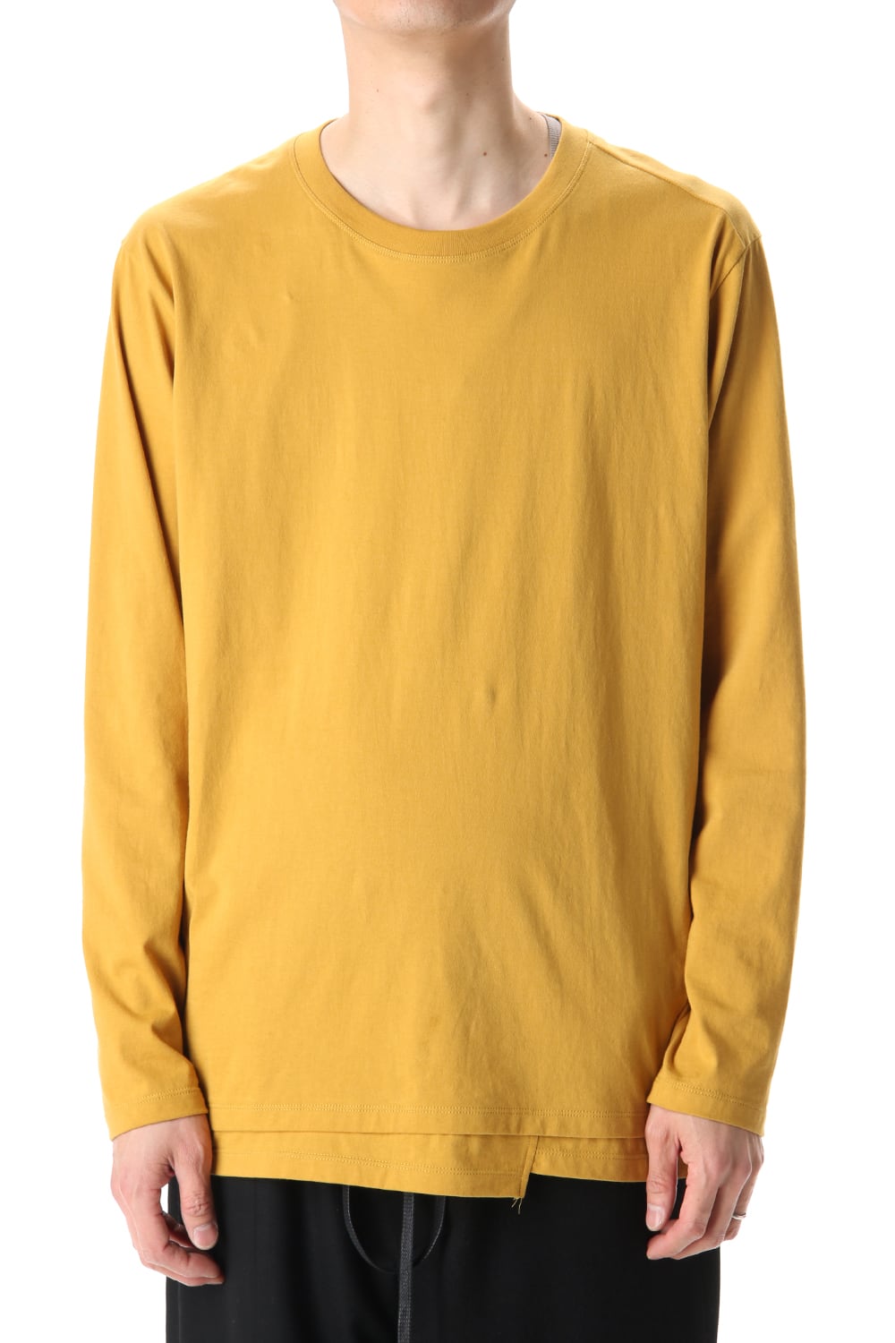 Hem Layered Long Sleeve T-Shirts Mustard