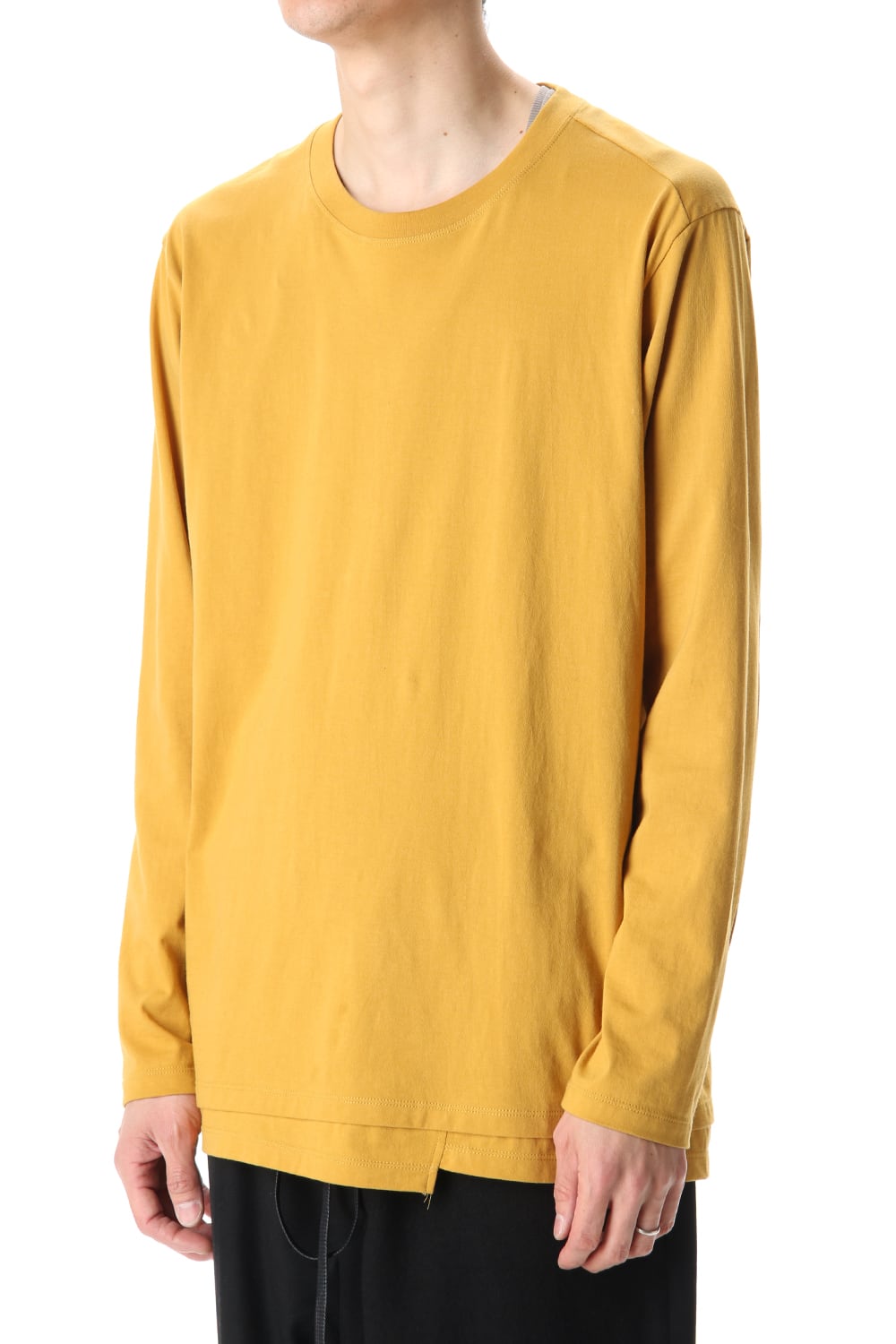 Hem Layered Long Sleeve T-Shirts Mustard
