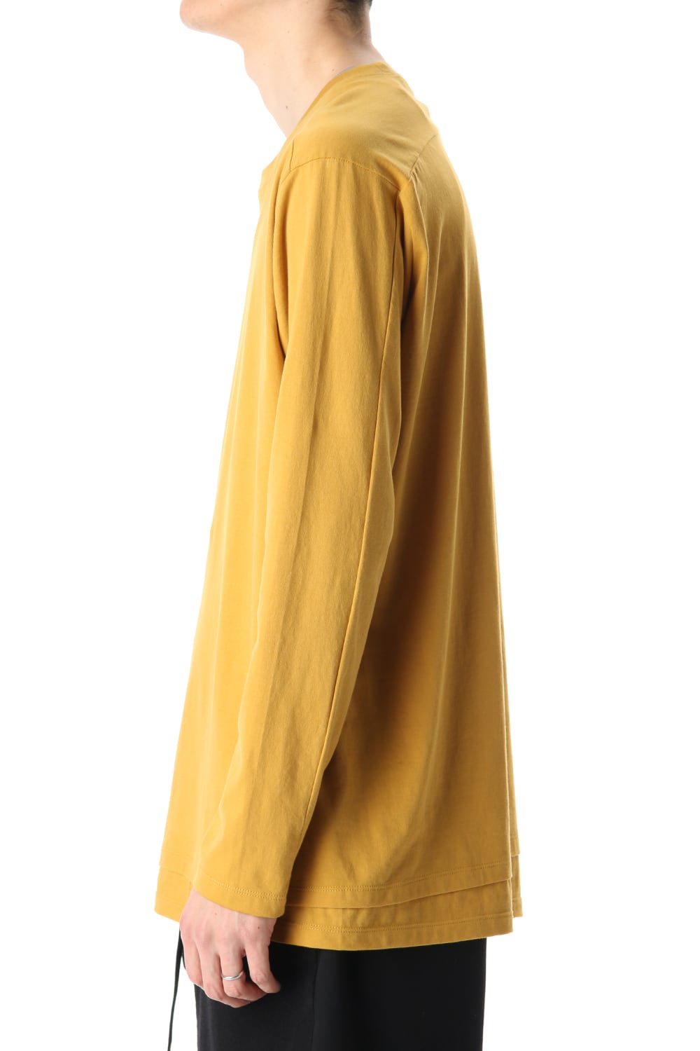 Hem Layered Long Sleeve T-Shirts Mustard