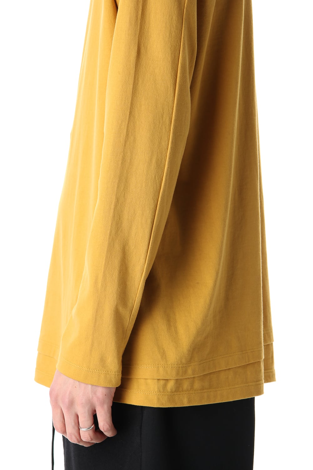 Hem Layered Long Sleeve T-Shirts Mustard