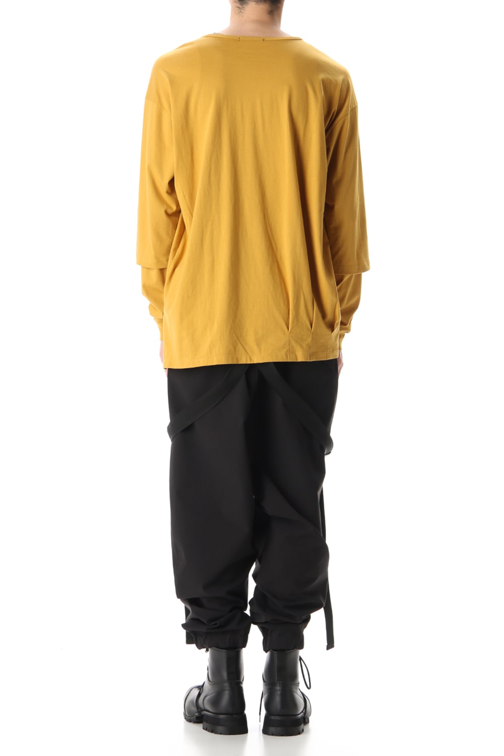 Hem Layered Style Long Sleeve T-Shirts Mustard