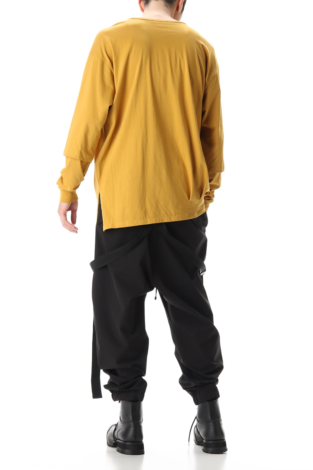 Hem Layered Style Long Sleeve T-Shirts Mustard