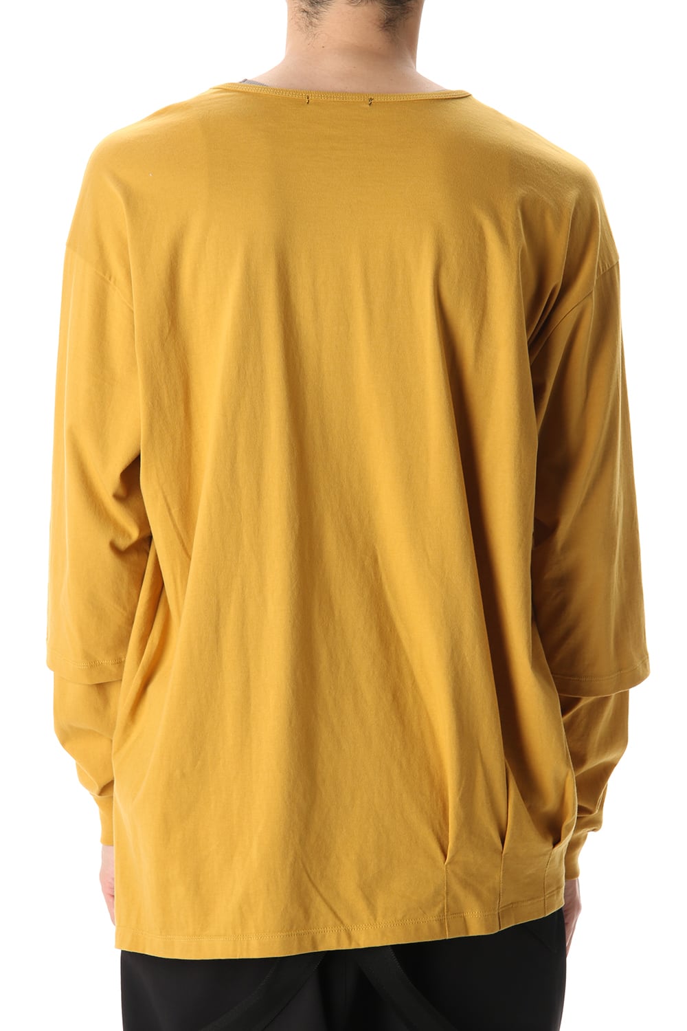 Hem Layered Style Long Sleeve T-Shirts Mustard