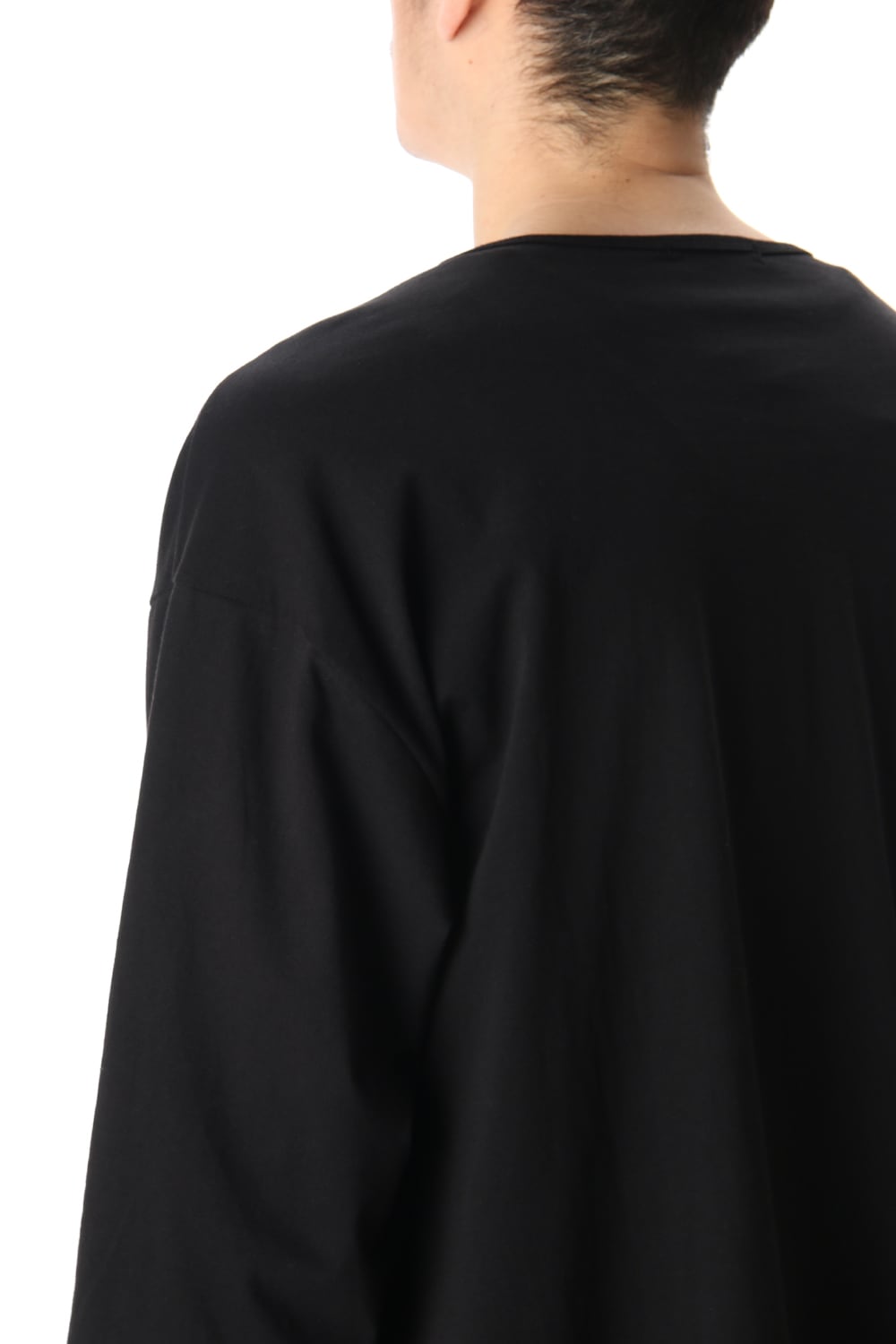 Hem Layered Style Long Sleeve T-Shirts Black
