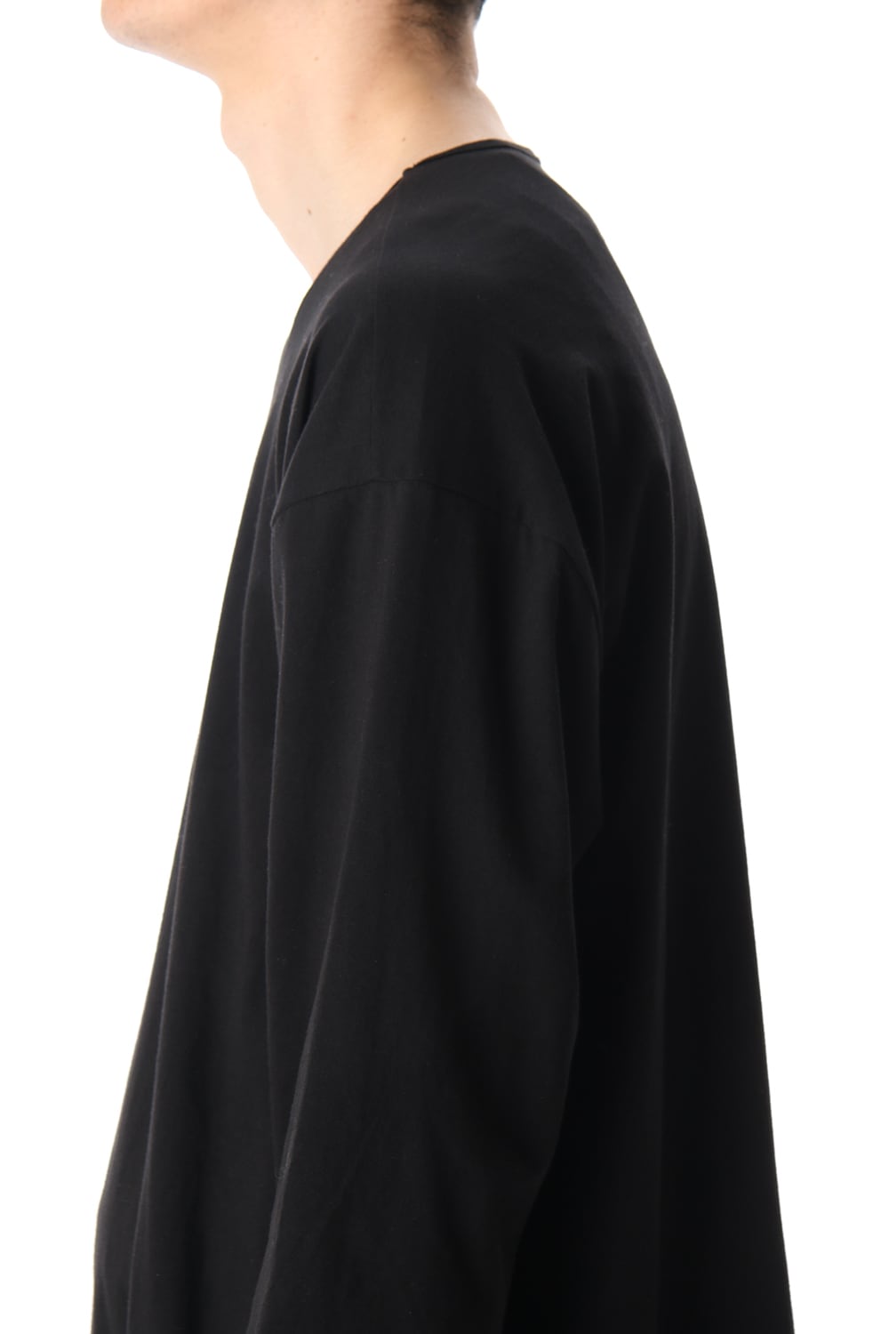 Hem Layered Style Long Sleeve T-Shirts Black