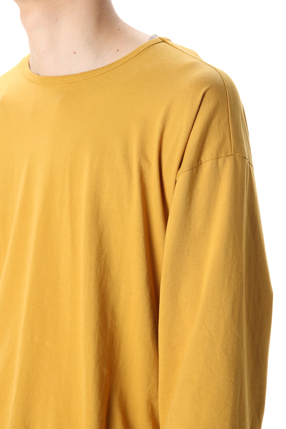 Hem Layered Style Long Sleeve T-Shirts Mustard