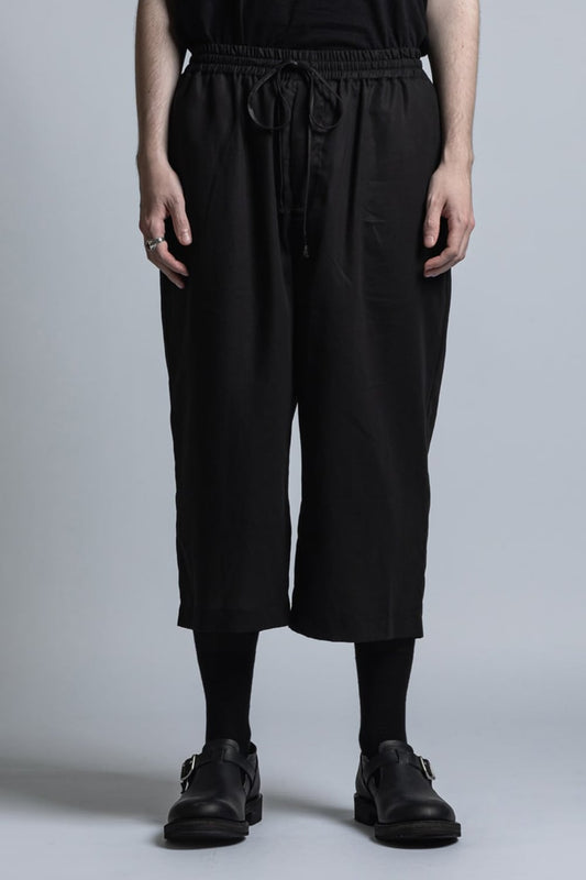 Strong-Twist Cotton Wide Cropped Pants