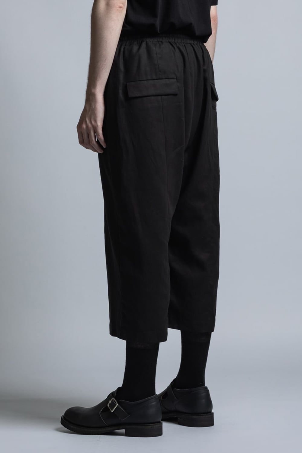 Strong-Twist Cotton Wide Cropped Pants