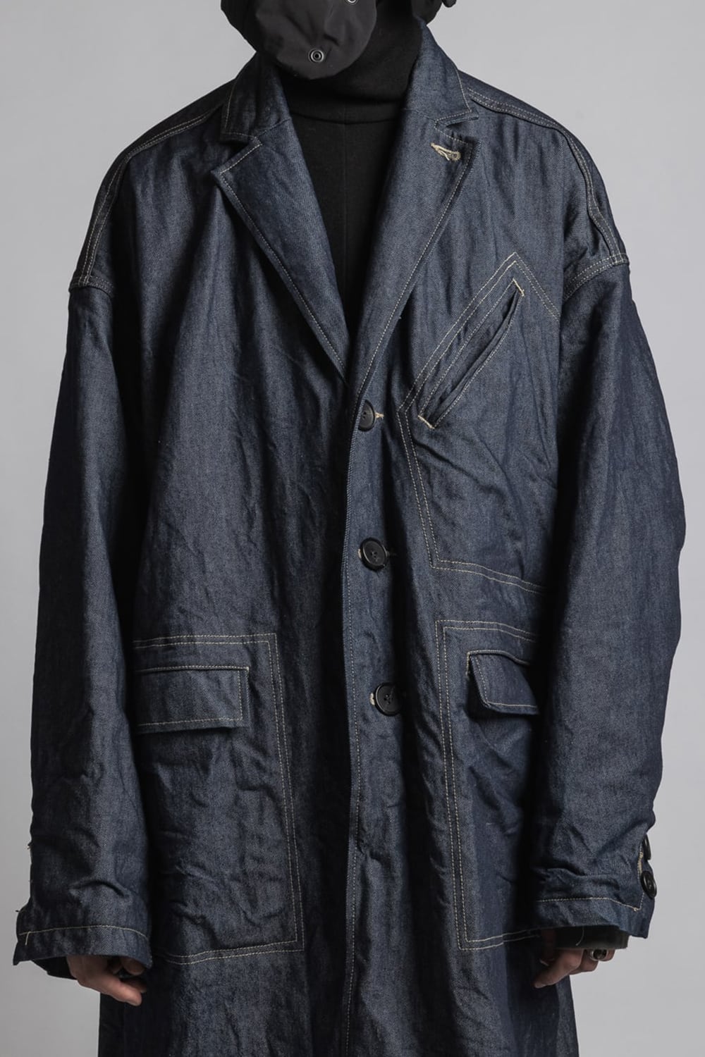 Strong twist Denim Chester coat