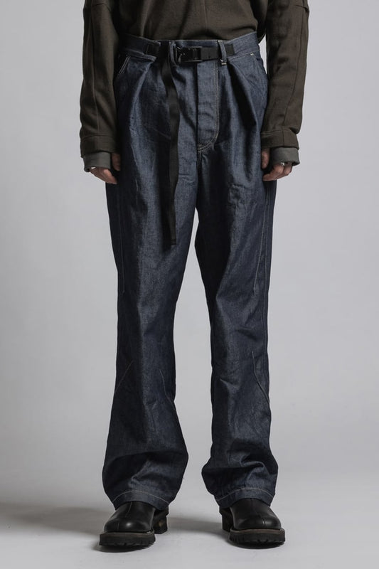 Strong twist Denim Wide pants