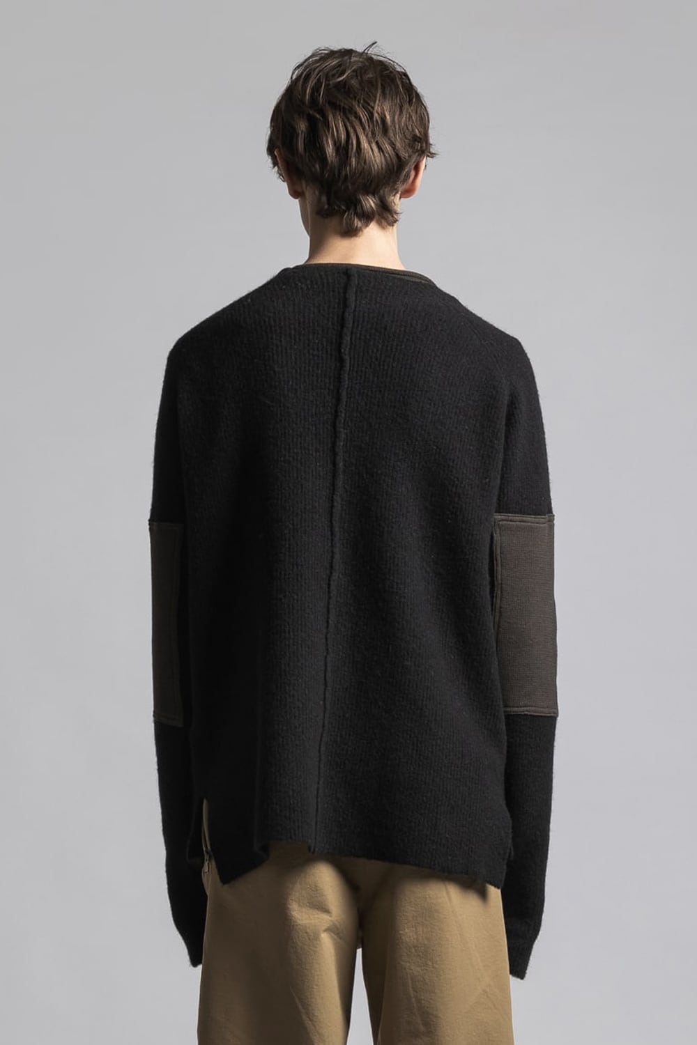 Knit Pullover with Neck Warmer Black