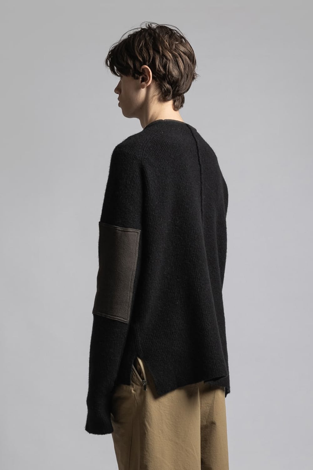 Knit Pullover with Neck Warmer Black