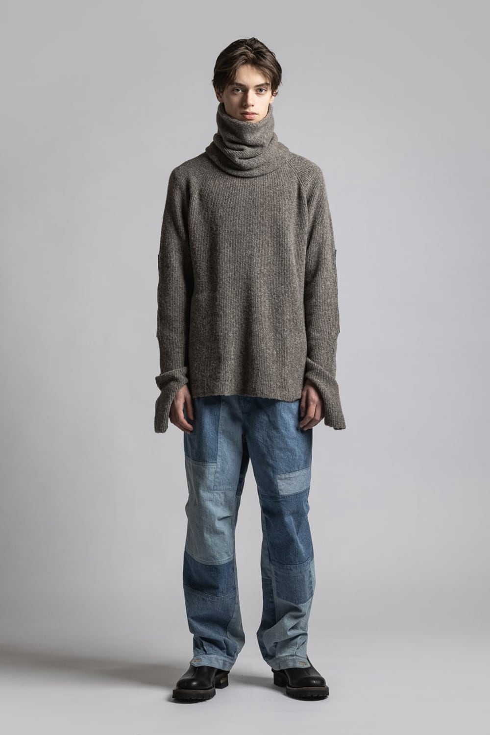 Knit Pullover with Neck Warmer G.Beige