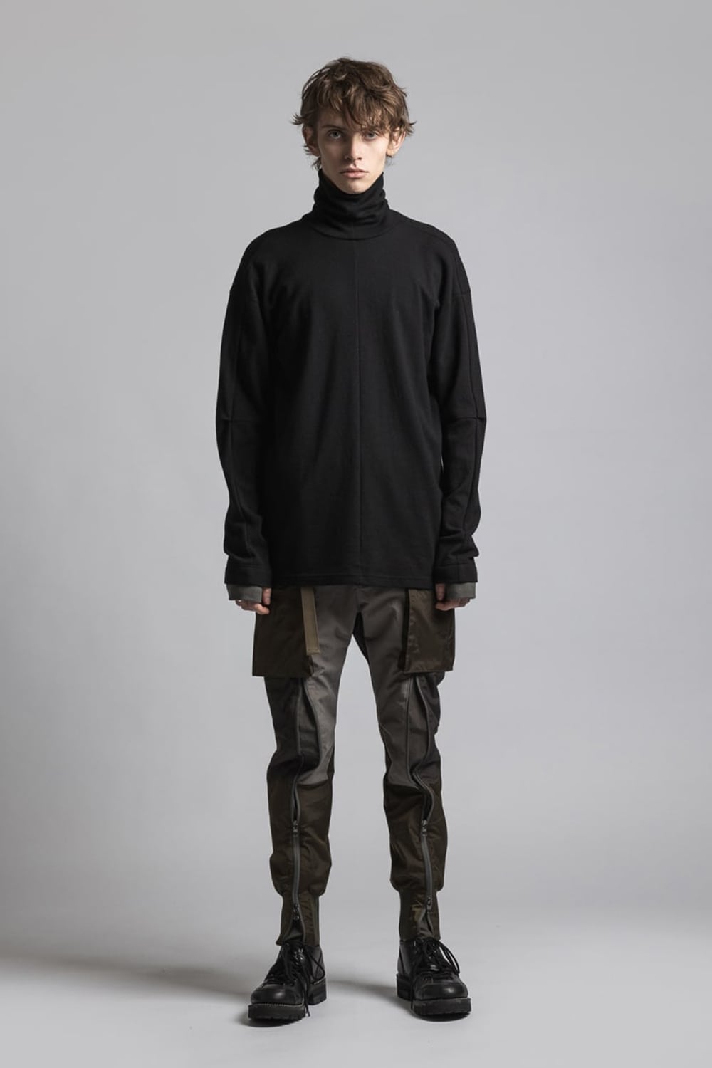 Wool Smooth Turtleneck Black