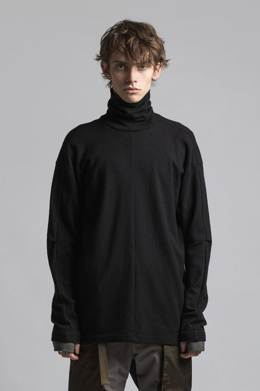 Wool Smooth Turtleneck Black