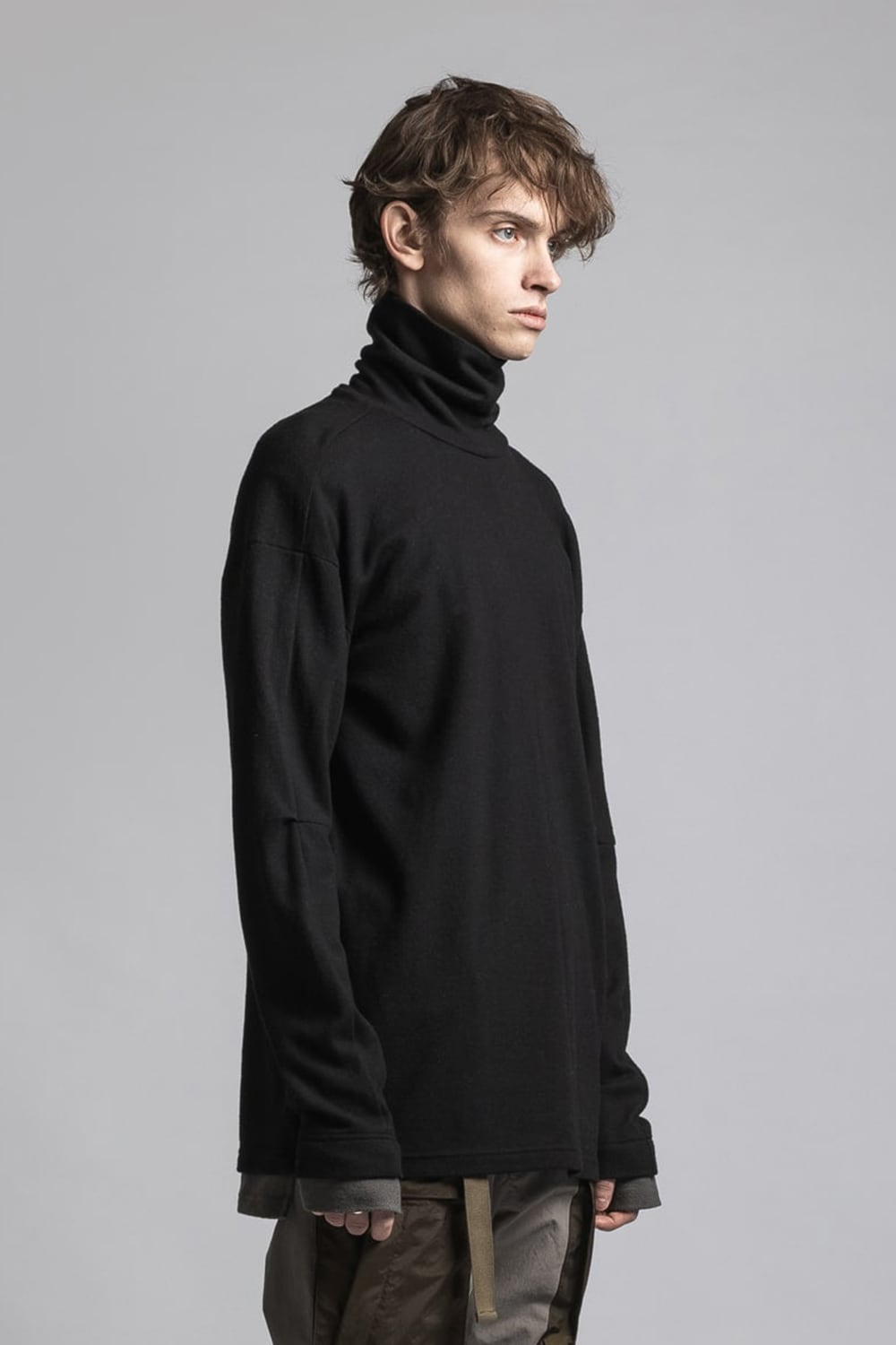 Wool Smooth Turtleneck Black