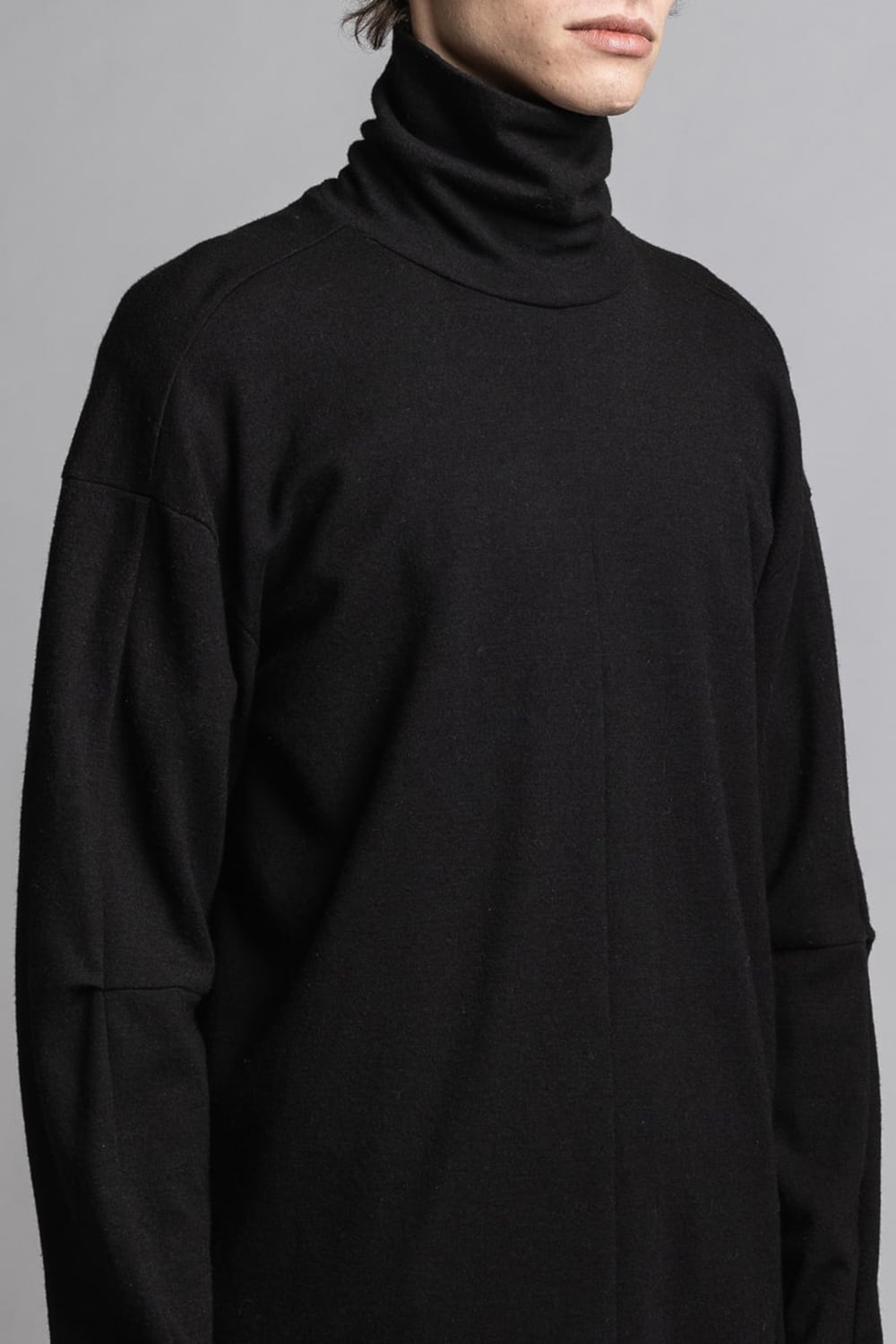 Wool Smooth Turtleneck Black