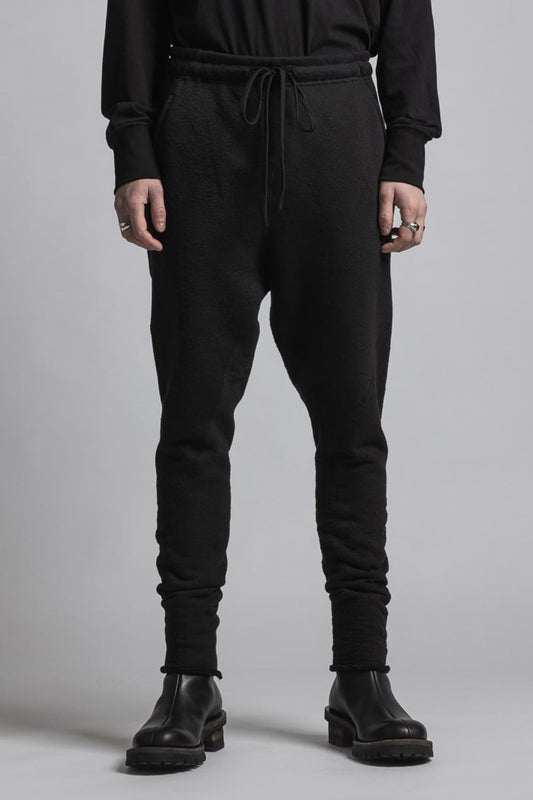 One Side Heavy Pile Pants Black