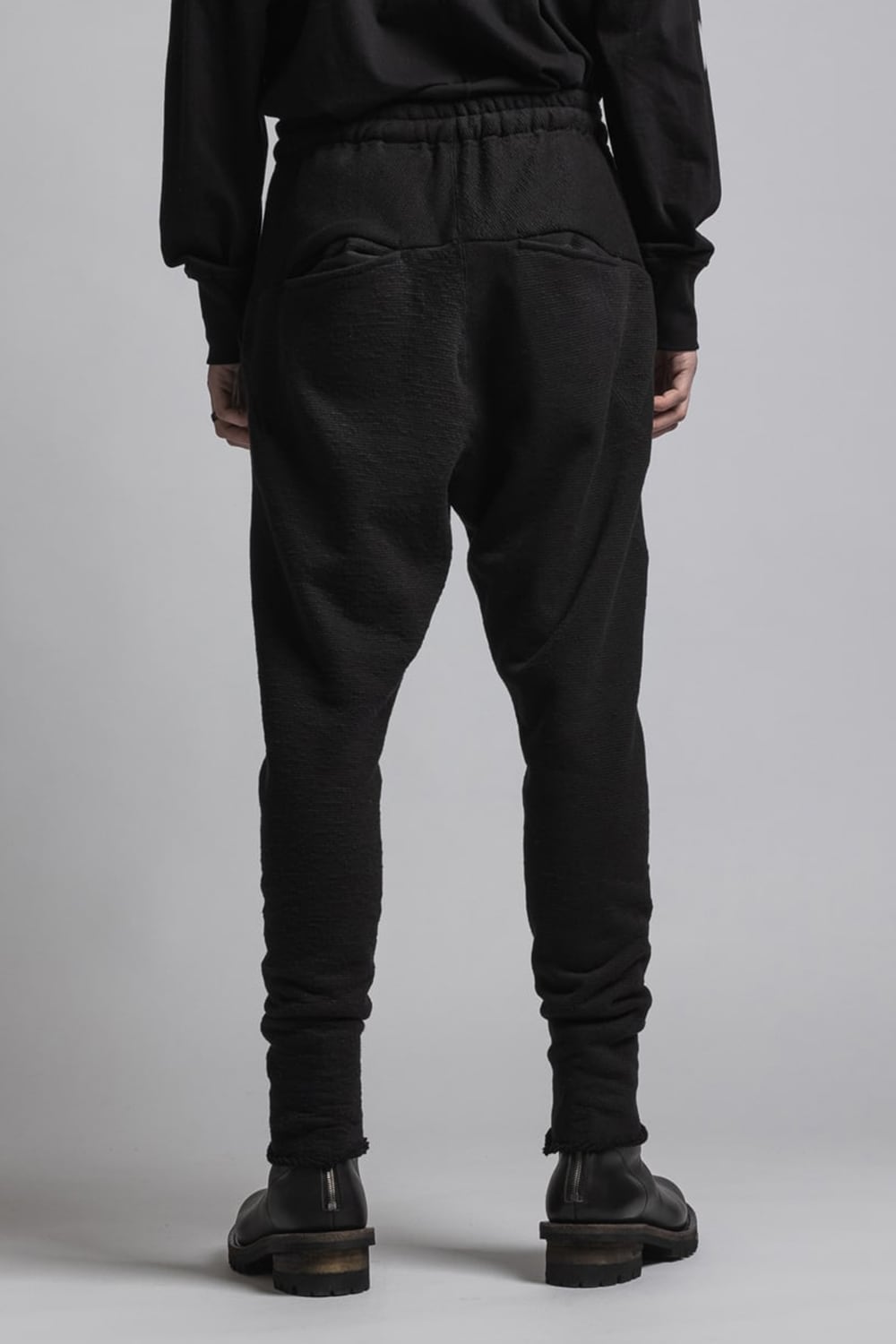 One Side Heavy Pile Pants Black