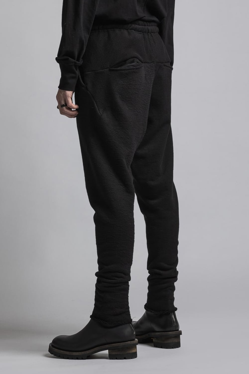 One Side Heavy Pile Pants Black