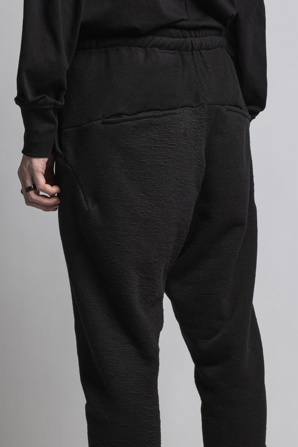 One Side Heavy Pile Pants Black