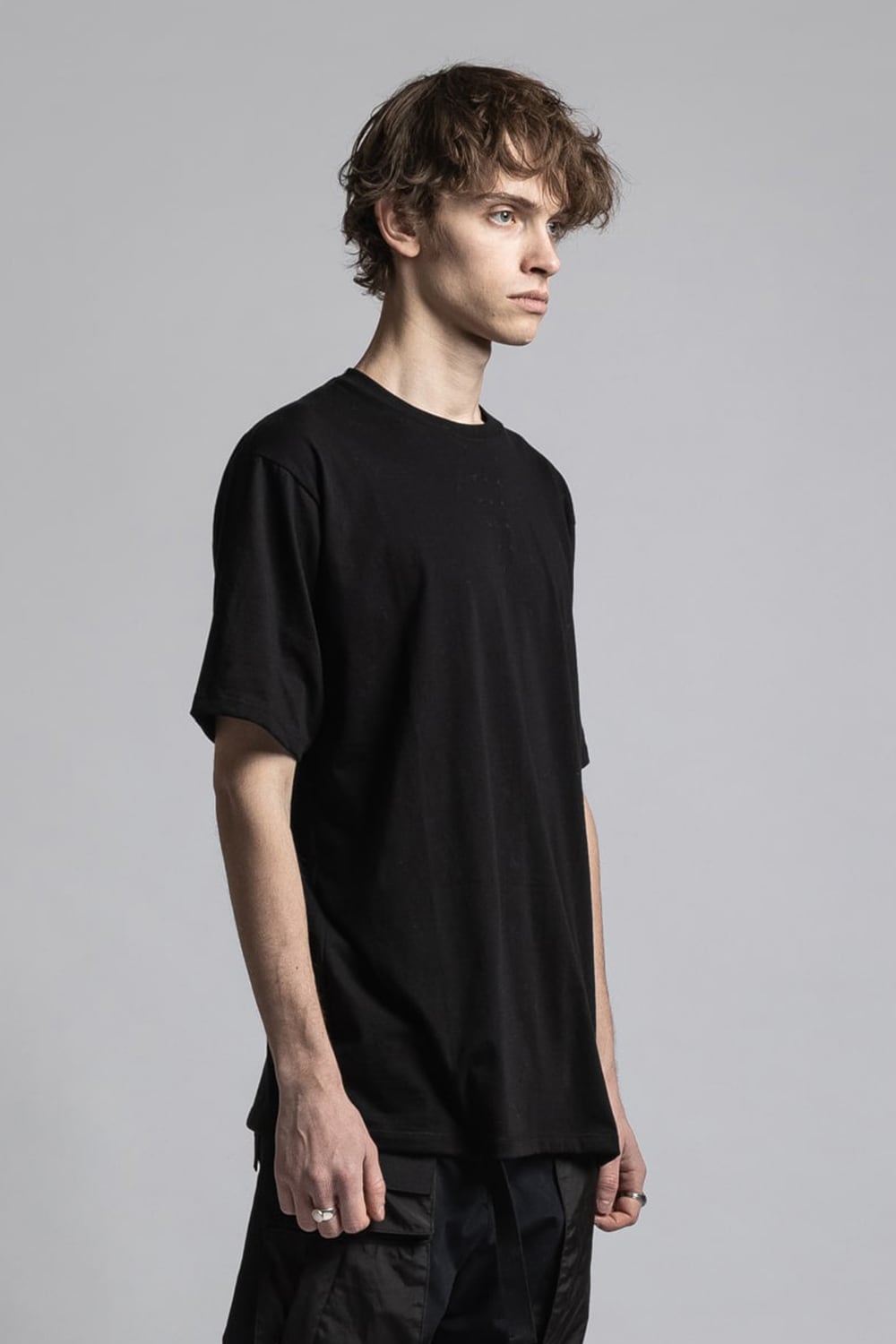 40/- Jersey Stitch Embroidered Half Sleeve T-shirt Black