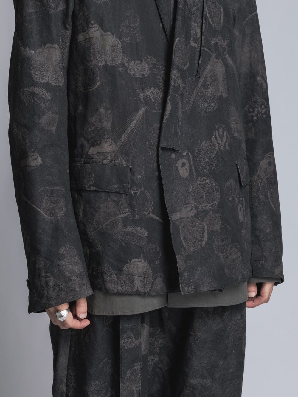 SUZUKO MOMOYAMA Insects Print Jacket  Black Mix