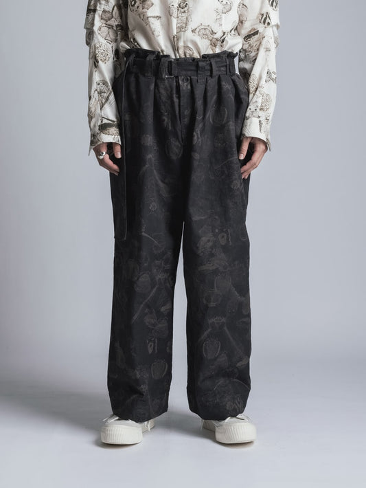 SUZUKO MOMOYAMA Innsects Print Wide Pants Black Mix