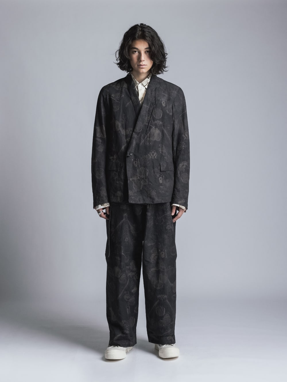 SUZUKO MOMOYAMA Innsects Print Wide Pants Black Mix