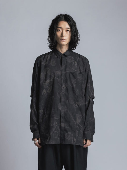 SUZUKO MOMOYAMA Insects Print Shirt Black