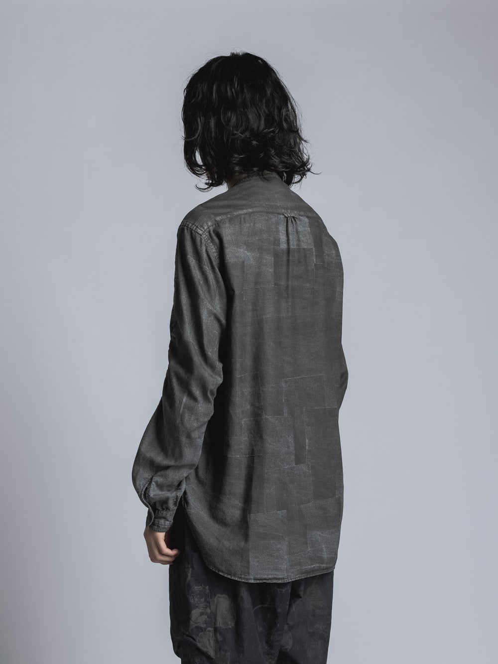 Paper Processing Band Collar Shirt