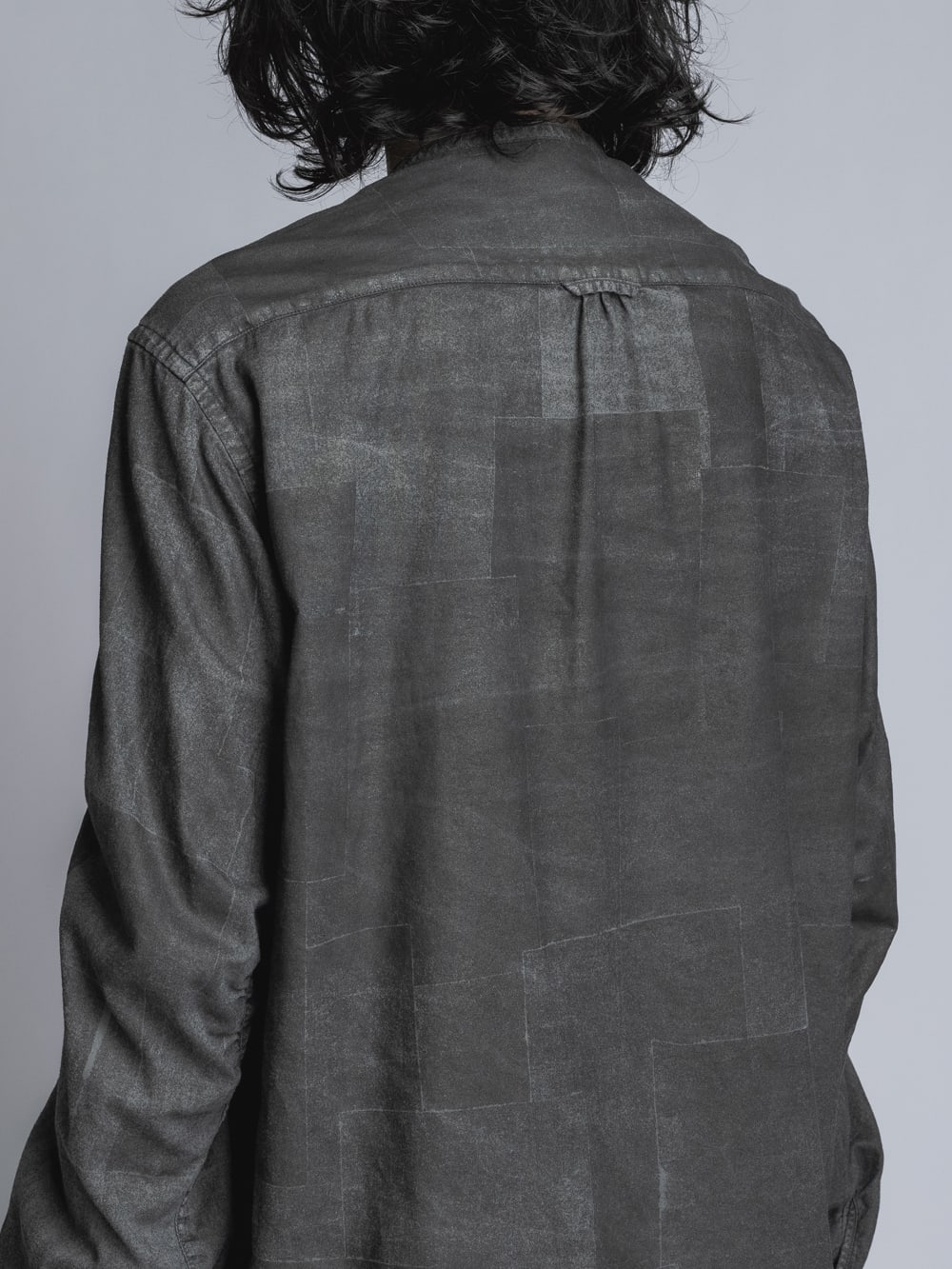 Paper Processing Band Collar Shirt