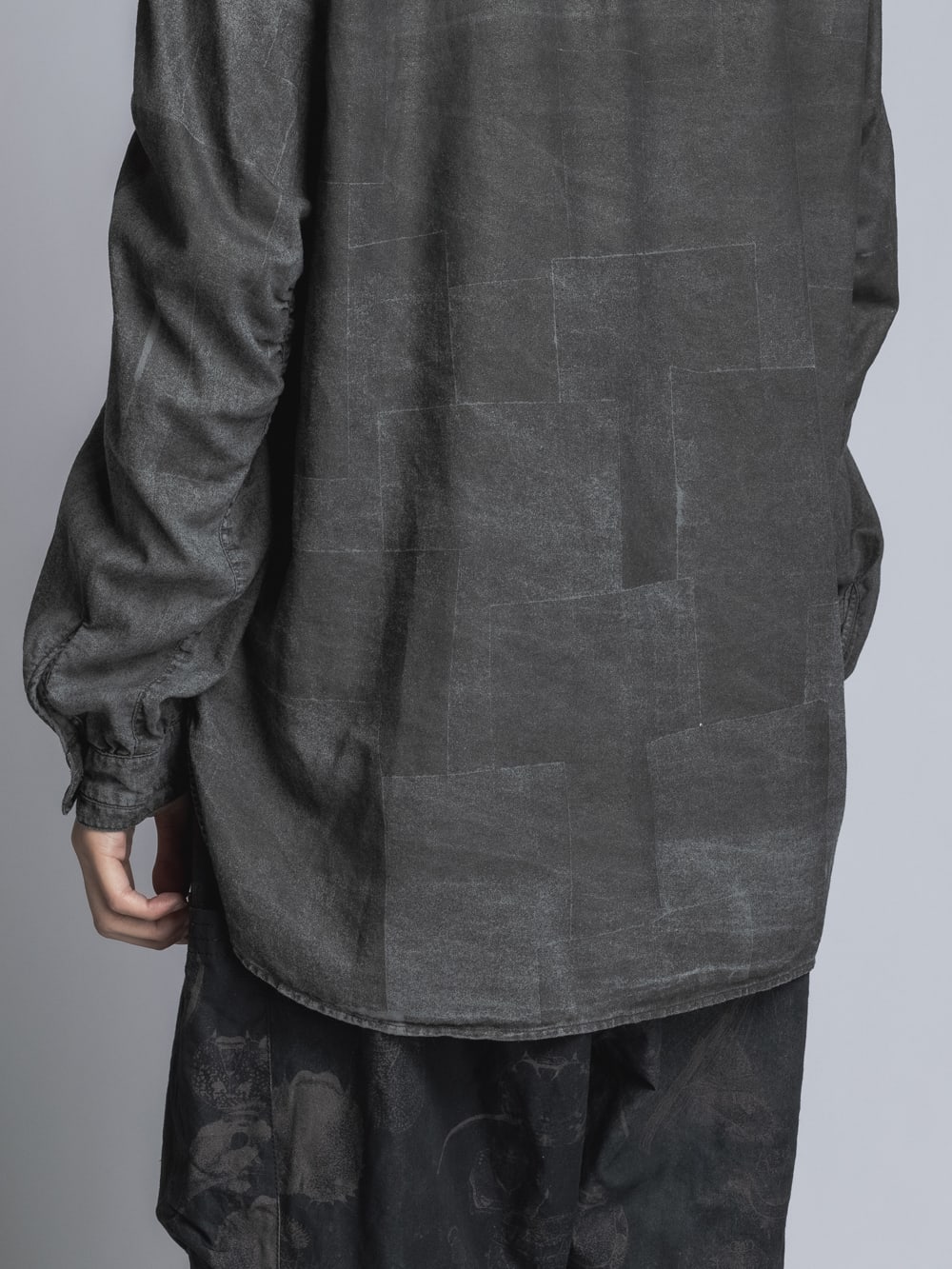 Paper Processing Band Collar Shirt