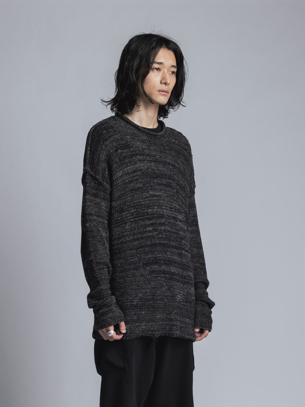 Low Gauge Knit Black Mix
