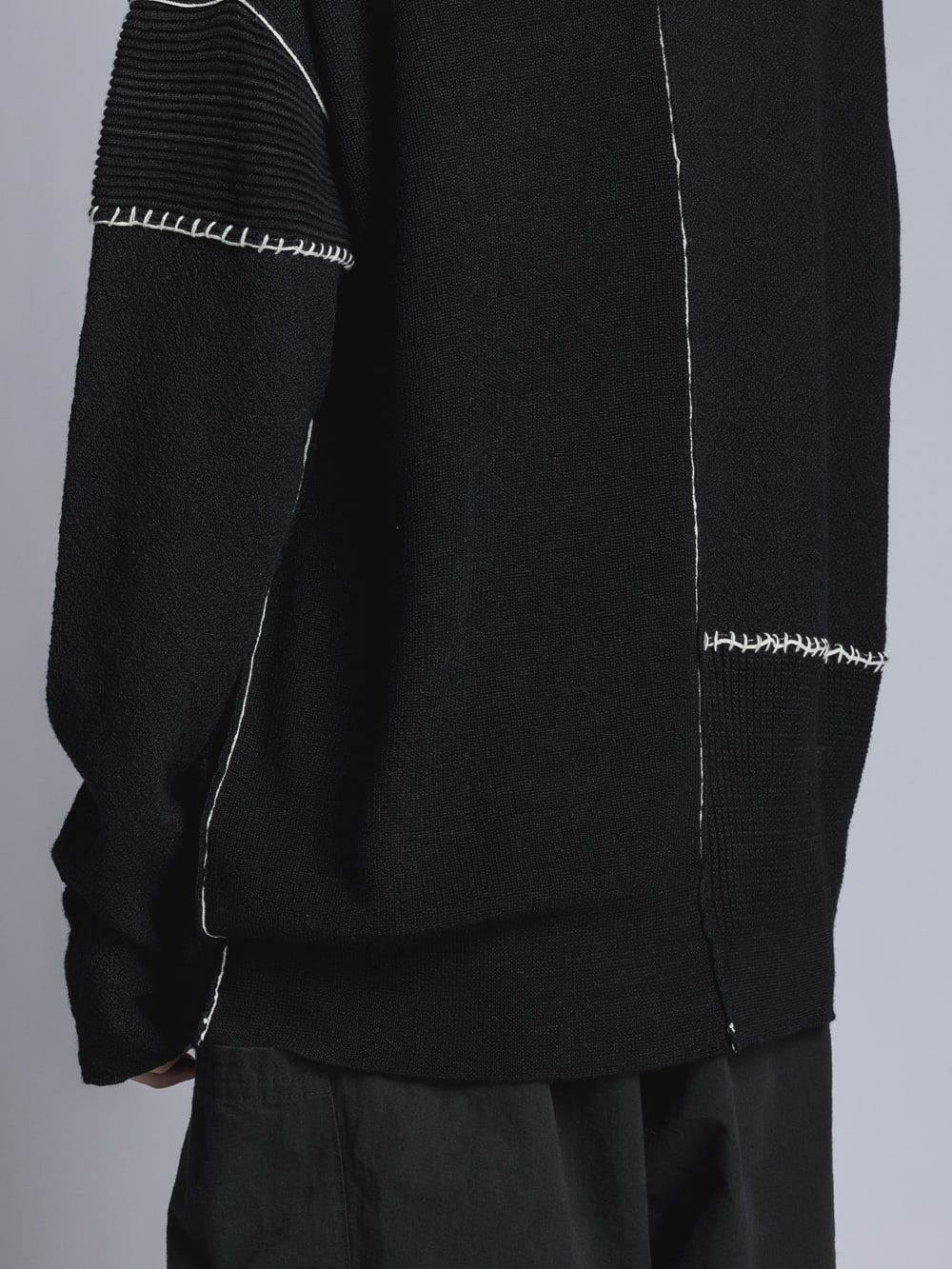 High Gauge Zip Knit Black