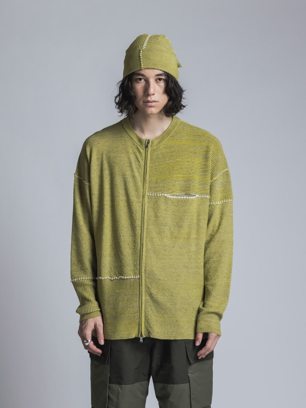 High Gauge Zip Knit Yellow Mix