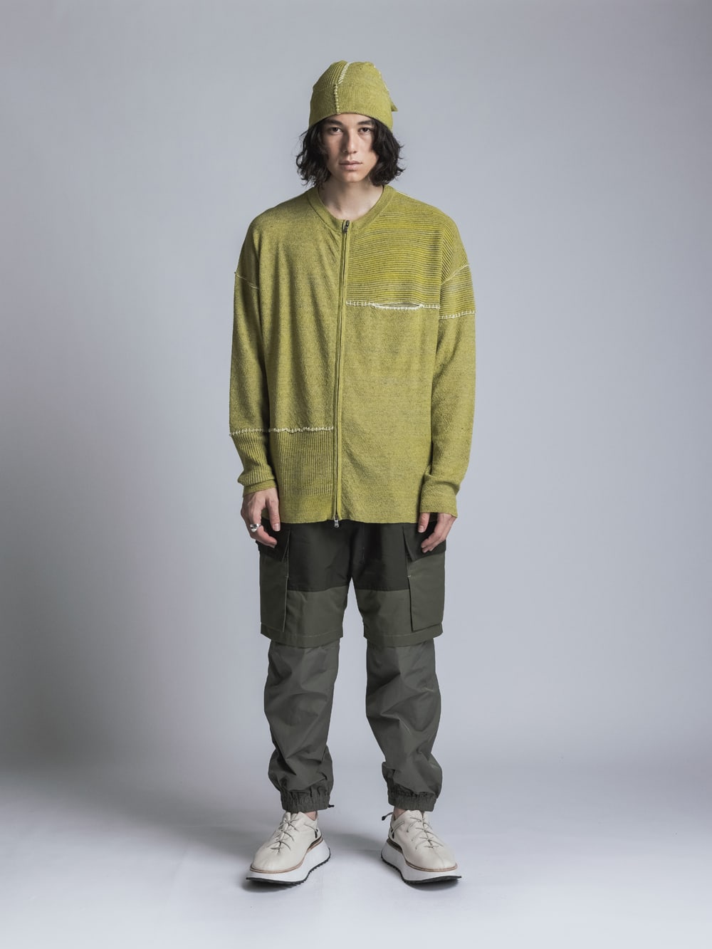 High Gauge Zip Knit Yellow Mix