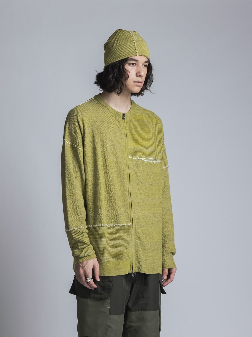 High Gauge Zip Knit Yellow Mix