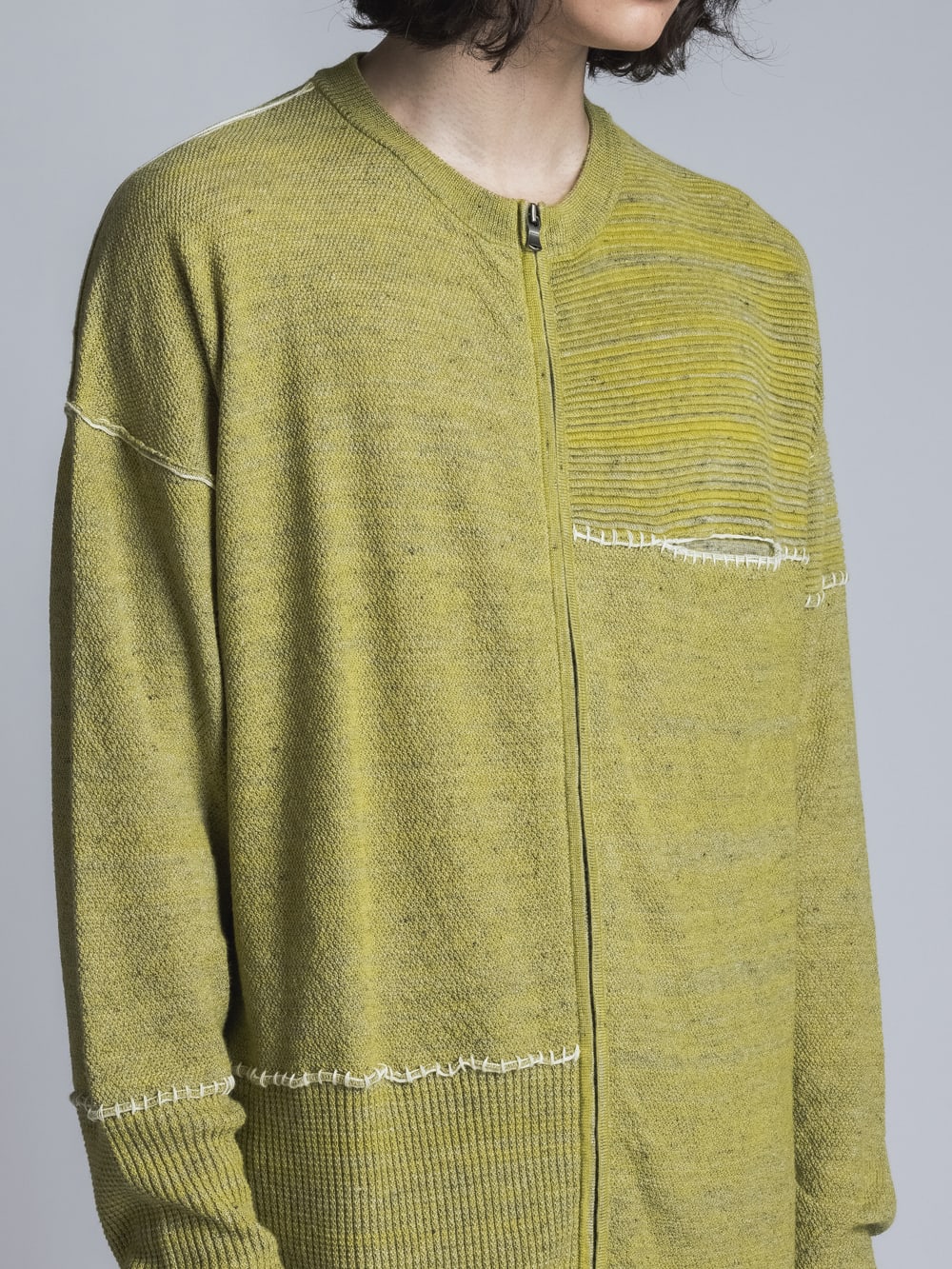 High Gauge Zip Knit Yellow Mix