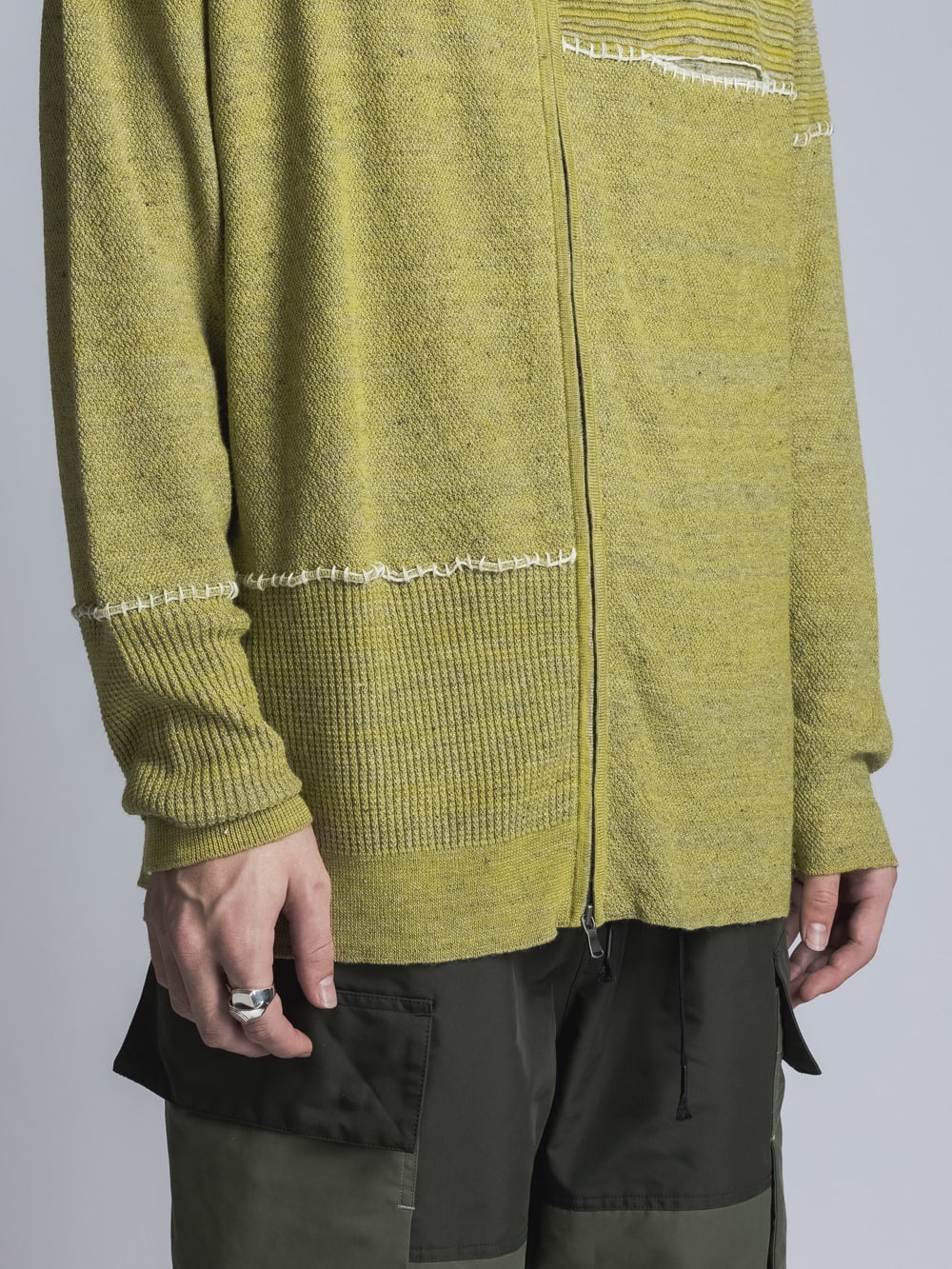 High Gauge Zip Knit Yellow Mix