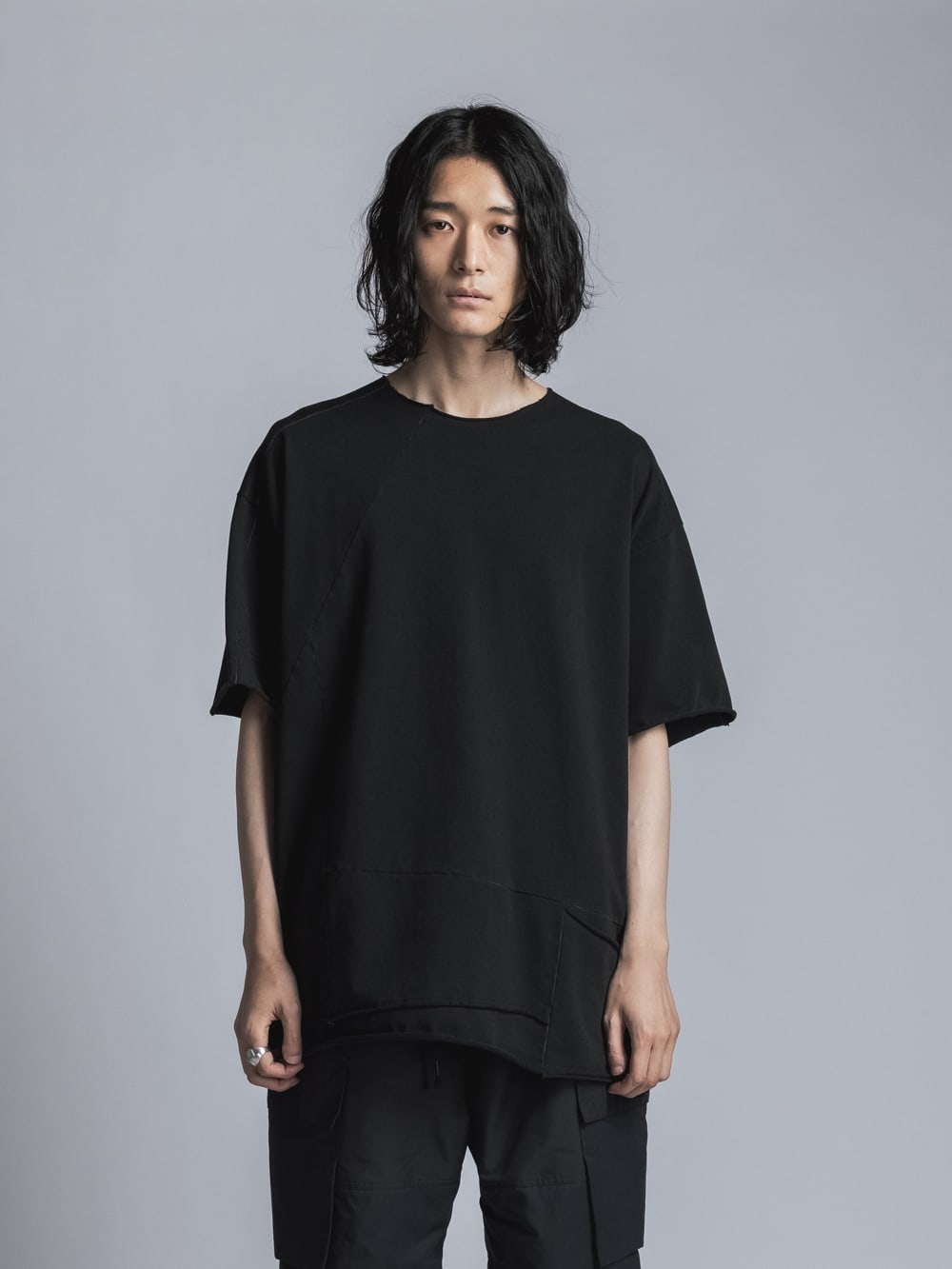 ストレッチ天竺半袖Tシャツ  Black