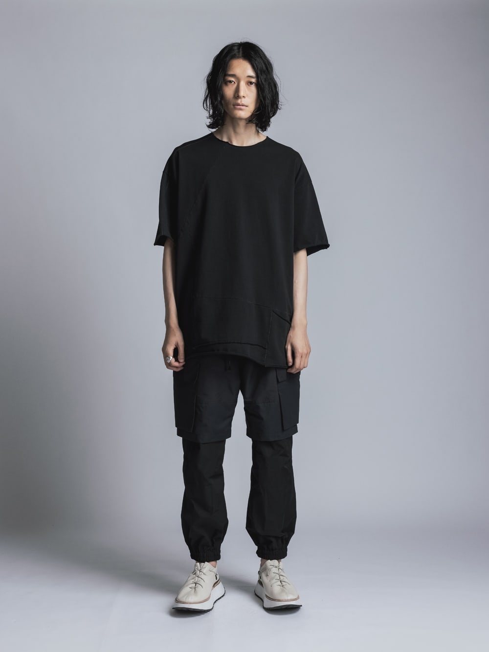 ストレッチ天竺半袖Tシャツ  Black