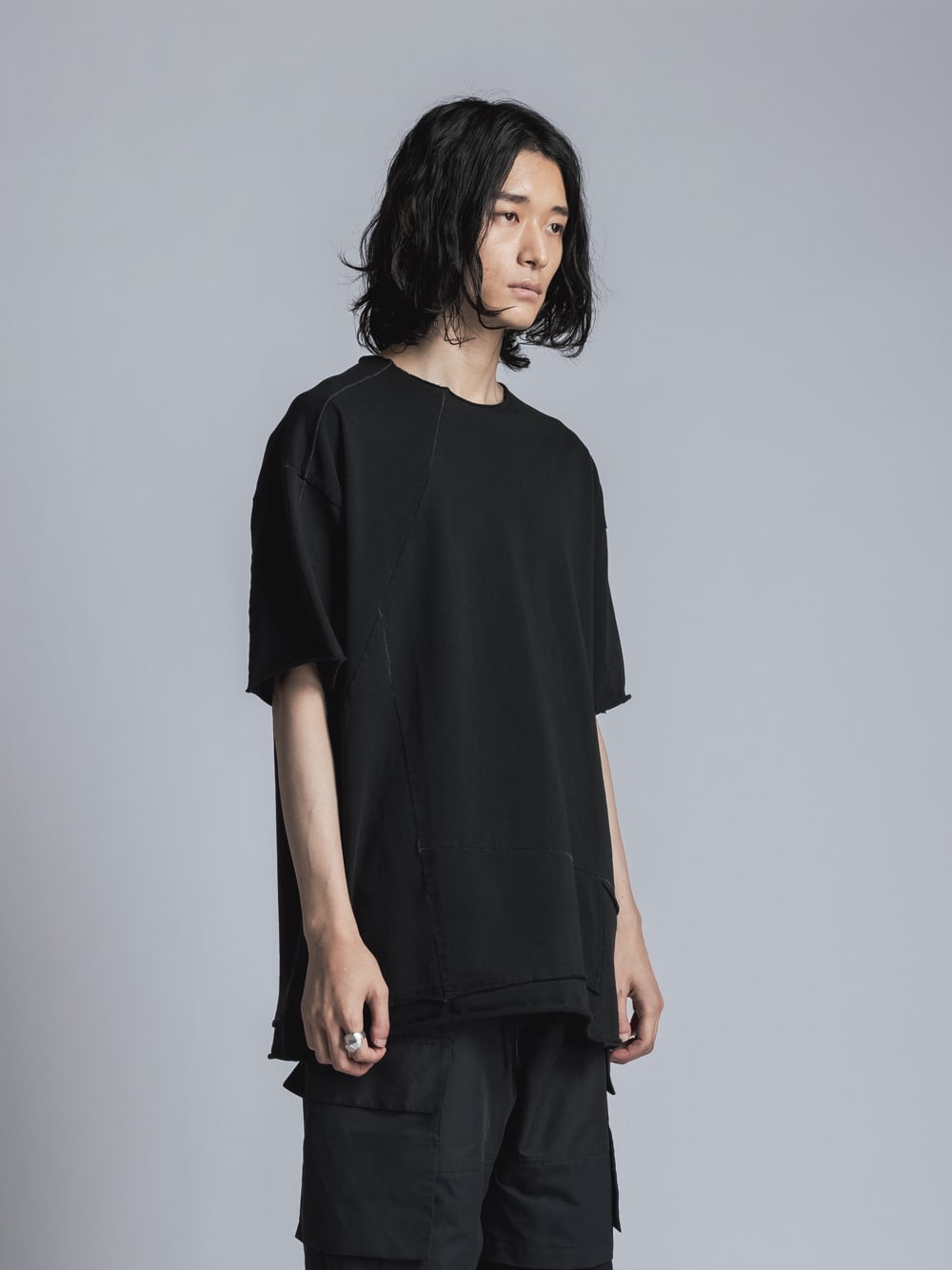 ストレッチ天竺半袖Tシャツ  Black