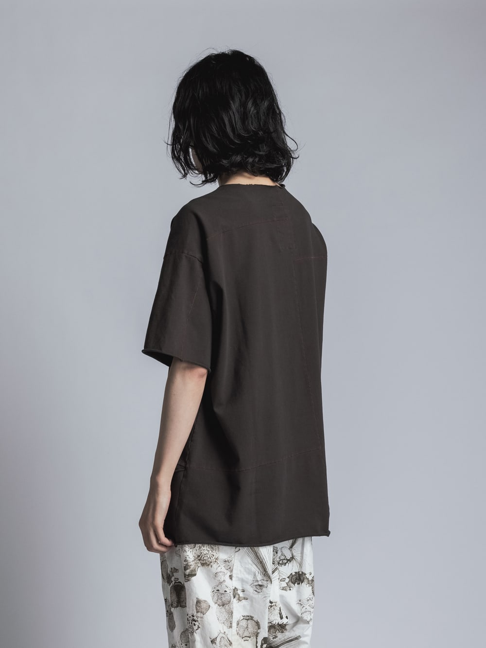 ストレッチ天竺半袖Tシャツ  D.Brown